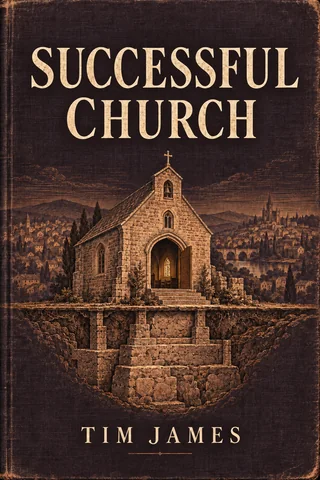 Successful Church by Tim James, with an engraved stone church and exposed foundations on aubergine cloth.